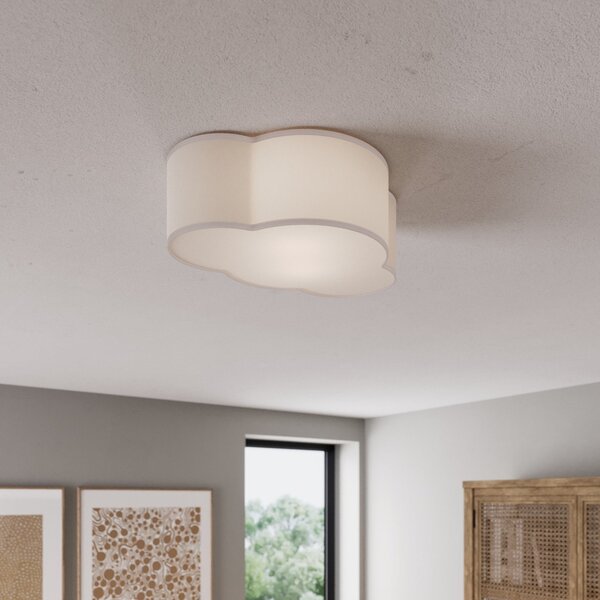 TK Lighting Φωτιστικό οροφής Cloud από ύφασμα, μήκος 41 cm, γκρι, ρυθμιζόμενος, Γκρι, Σαλόνι / τραπεζαρία, Ύφασμα / Κλωστοϋφαντουργία, Νεανική διαβίωση