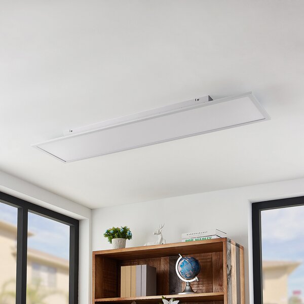 Lindby LED πάνελ Quais, 30 x 120 cm, λευκό, αλουμίνιο, 4.000K, Λευκό, Κουζίνα, Αλουμίνιο, σύγχρονο
