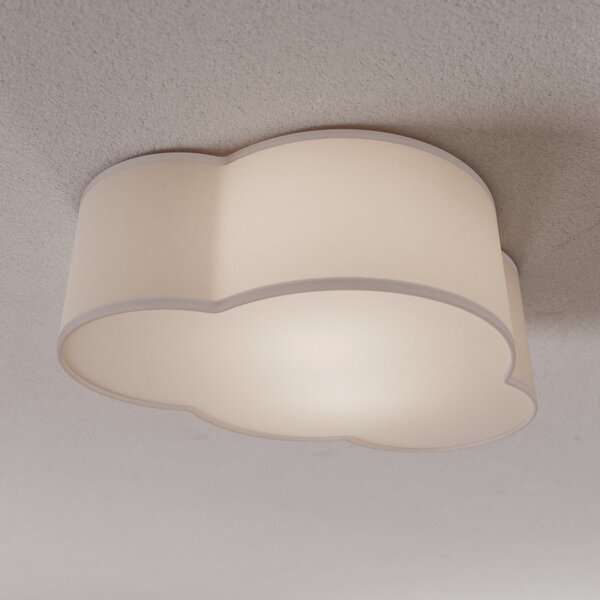 TK Lighting Φωτιστικό οροφής Cloud από ύφασμα, μήκος 41 cm, γκρι, ρυθμιζόμενος, Γκρι, Σαλόνι / τραπεζαρία, Ύφασμα / Κλωστοϋφαντουργία, Νεανική διαβίωση