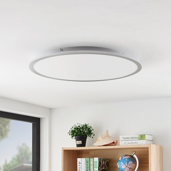 Lindby LED φωτιστικό οροφής Narima, 4.000 K, Ø 60 cm, ασημί, Μεταλλικό, Κουζίνα, Πλαστικό, σύγχρονο