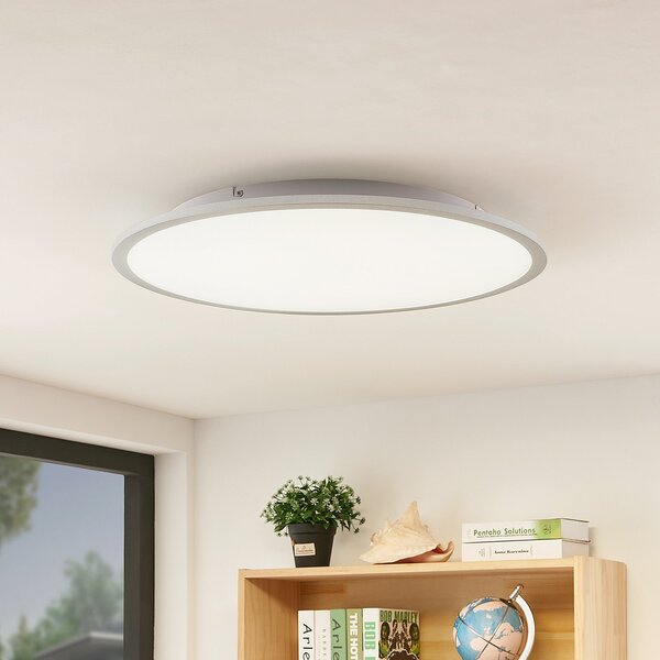Lindby LED φωτιστικό οροφής Narima, 4.000 K, Ø 60 cm, ασημί, Μεταλλικό, Κουζίνα, Πλαστικό, σύγχρονο