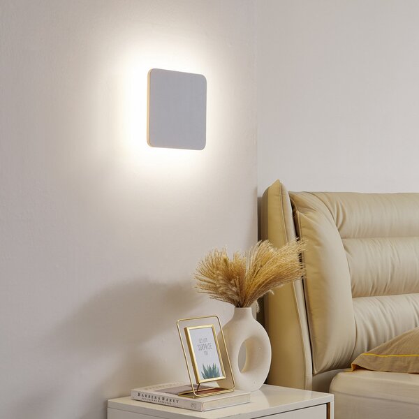 Lucande LED φωτιστικό τοίχου Elrik, λευκό, ύψος 22 cm, μεταλλικό, Λευκό, Διάδρομος, Μέταλλο, σύγχρονο