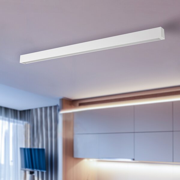 Nowodvorski Lighting Φωτιστικό οροφής Straight λευκό 122 cm, Λευκό, Σαλόνι / τραπεζαρία, Μέταλλο, σύγχρονο