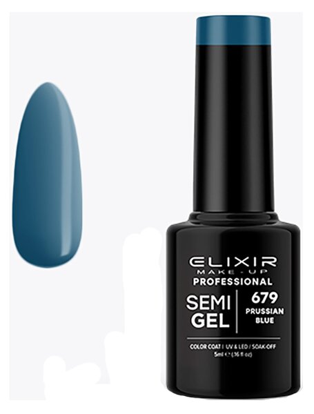 Ημιμόνιμο Βερνίκι Semi Gel #679 (Prussian Blue)5ml Elixir