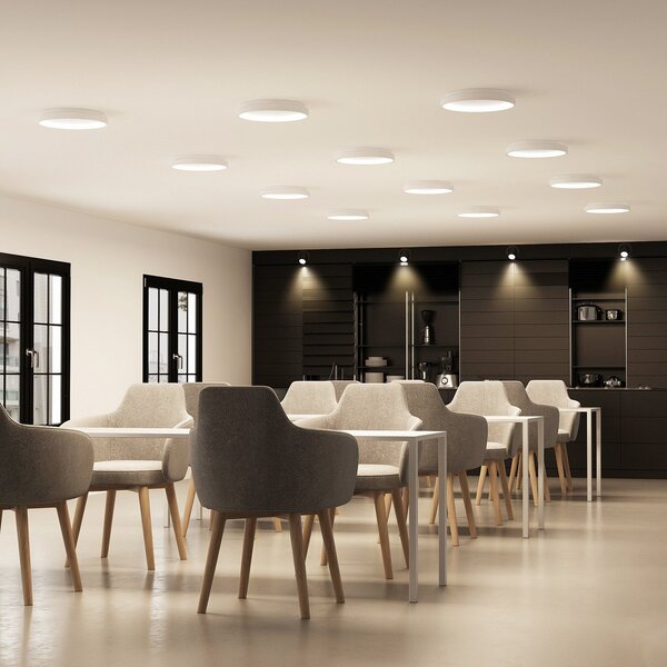 Arcchio LED φωτιστικό οροφής Vivy, Ø 38 cm, λευκό, μέταλλο, ρυθμιζόμενος, Λευκό, Κουζίνα, Μέταλλο, σύγχρονο