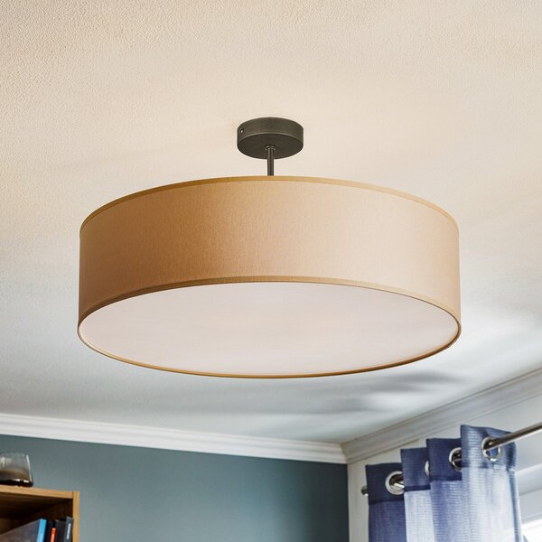 TK Lighting Φωτιστικό οροφής Rondo με απόσταση, κρεμ Ø 60cm, ρυθμιζόμενος, Μπεζ, υπνοδωμάτιο, Ύφασμα / Κλωστοϋφαντουργία, σύγχρονο