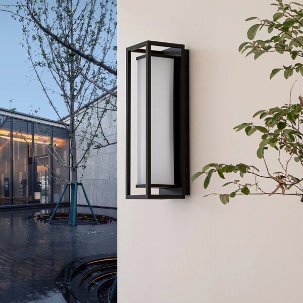 Lucande Banetti LED φωτιστικό τοίχου εξωτερικού χώρου, 50 cm, Μαύρο, Πλαστικό, σύγχρονο