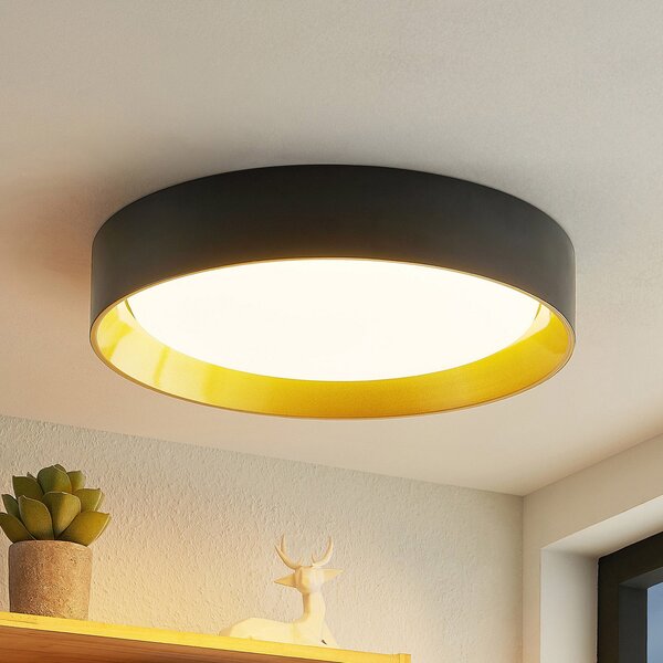 Lindby Φωτιστικό οροφής Kambia LED, 55 cm, Μαύρο, Σαλόνι / τραπεζαρία, Αλουμίνιο, σύγχρονο