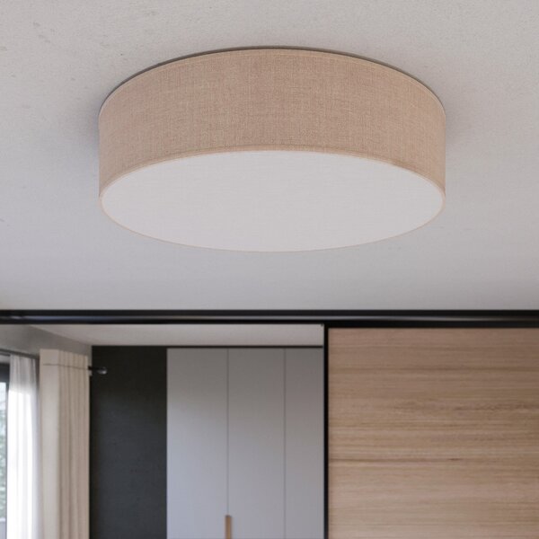 TK Lighting Φωτιστικό οροφής Rondo, μπεζ, Ø 60 cm, ρυθμιζόμενος, Μπεζ, υπνοδωμάτιο, Ύφασμα / Κλωστοϋφαντουργία, σύγχρονο