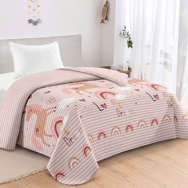 Κουβερλί Μονό 2 Όψεων (160x220) AdamHome Unicorn 430