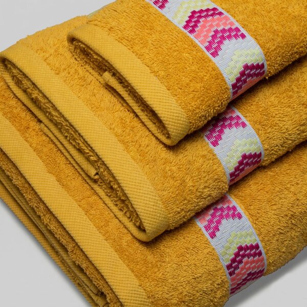 Πετσέτα Χεριών (30x50) White Fabric Pollie Yellow 600gsm