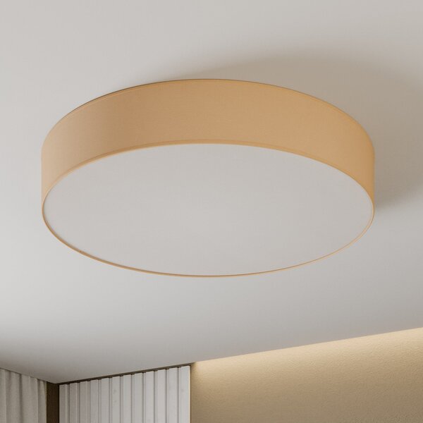 TK Lighting Φωτιστικό οροφής Rondo, μπεζ Ø 80 cm, ρυθμιζόμενος, Μπεζ, υπνοδωμάτιο, Ύφασμα / Κλωστοϋφαντουργία, σύγχρονο
