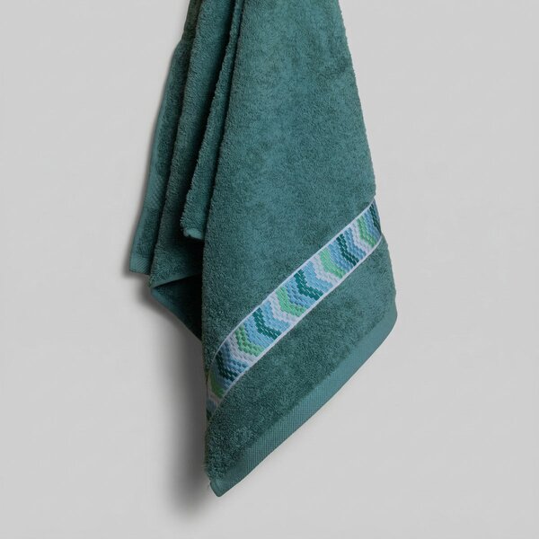 Πετσέτα Χεριών (30x50) White Fabric Mona Green 600gsm
