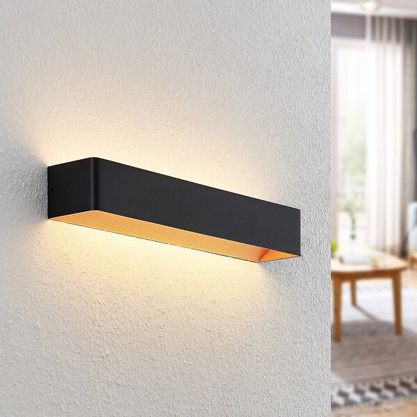 Arcchio LED απλίκι Karam, 53 cm, μαύρο, μέταλλο, up/down, ρυθμιζόμενος, Μαύρο, Σαλόνι / τραπεζαρία, Αλουμίνιο, σύγχρονο