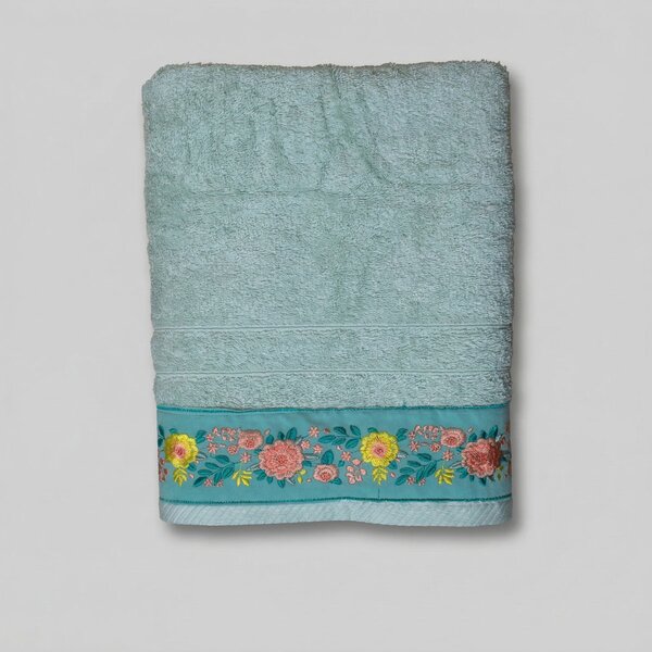 Πετσέτα Χεριών (30x50) White Fabric Sabinne Green 600gsm