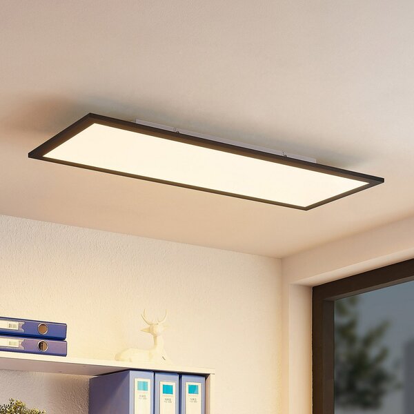 Lindby LED πάνελ Nelios, 80 x 30 cm, 4.000K, μαύρο, μέταλλο, Μαύρο, Κουζίνα, Πλαστικό, σύγχρονο