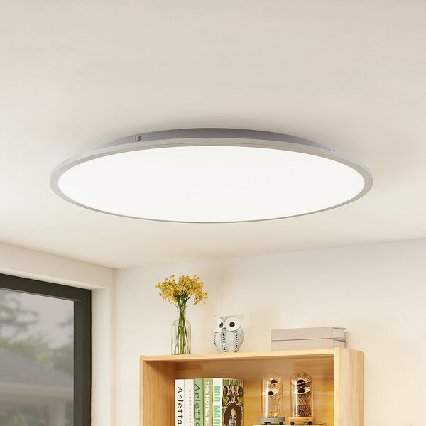 Lindby LED φωτιστικό οροφής Narima, 4.000 K, Ø 80 cm, ασημί, Μεταλλικό, Κουζίνα, Πλαστικό, σύγχρονο
