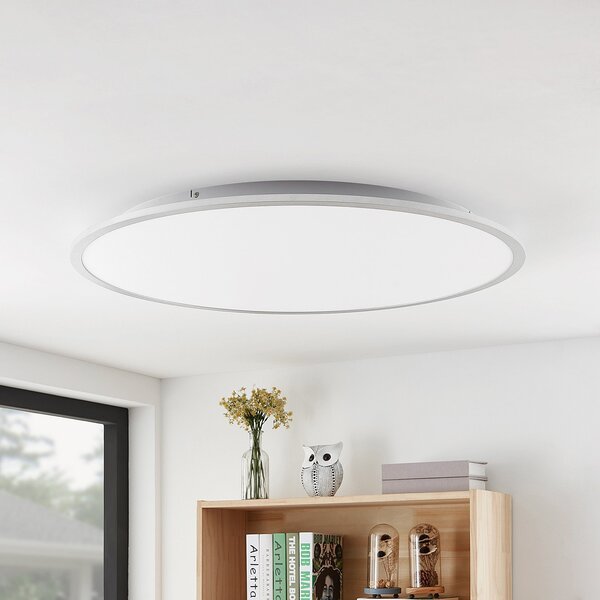 Lindby LED φωτιστικό οροφής Narima, 4.000 K, Ø 80 cm, ασημί, Μεταλλικό, Κουζίνα, Πλαστικό, σύγχρονο