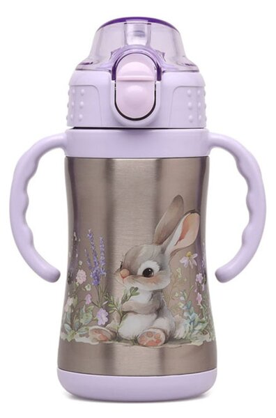 Παγούρι - Θερμός 280ml Με Καλαμάκι Kiokids Lavender Bunny 5069