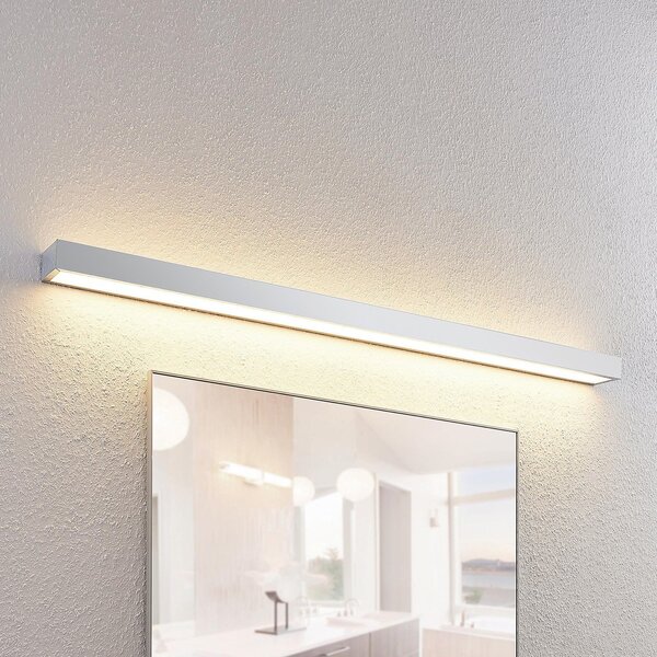 Lindby LED φωτιστικό τοίχου μπάνιου Layan, 120 cm, χρώμιο, μέταλλο, Μεταλλικό, Μπάνιο, Μέταλλο, σύγχρονο