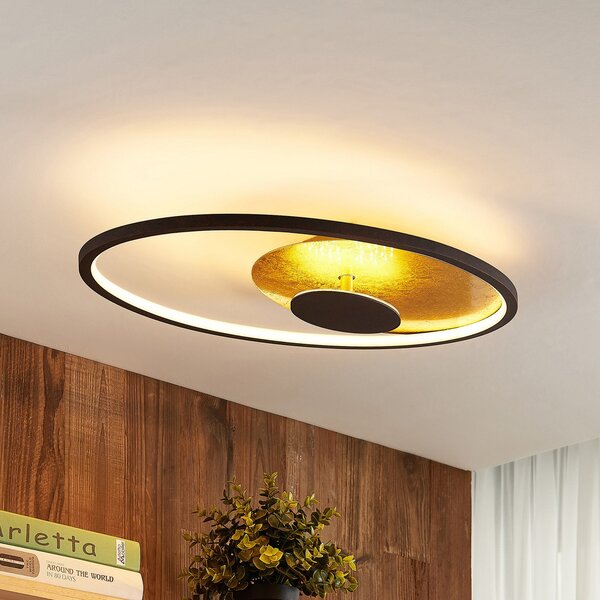 Lindby LED φωτιστικό οροφής Feival, 61 cm, σκουριά/χρυσό, ρυθμιζόμενο, ρυθμιζόμενος, Καφέ / Σκουριάς, Σαλόνι / τραπεζαρία, Μέταλλο, σύγχρονο