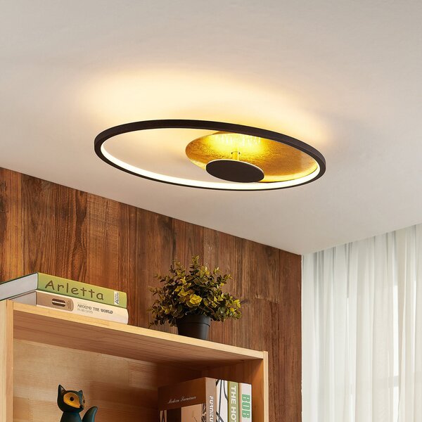 Lindby LED φωτιστικό οροφής Feival, 61 cm, σκουριά/χρυσό, ρυθμιζόμενο, ρυθμιζόμενος, Καφέ / Σκουριάς, Σαλόνι / τραπεζαρία, Μέταλλο, σύγχρονο