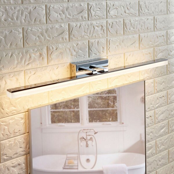 Lucande LED φωτιστικό τοίχου μπάνιου Julie, 75cm, χρώμιο, μέταλλο, IP44, Μεταλλικό, Μπάνιο, Μέταλλο, σύγχρονο