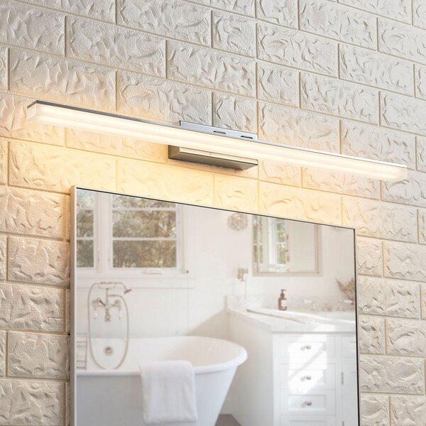Lucande LED φωτιστικό τοίχου μπάνιου Julie, 75cm, χρώμιο, μέταλλο, IP44, Μεταλλικό, Μπάνιο, Μέταλλο, σύγχρονο