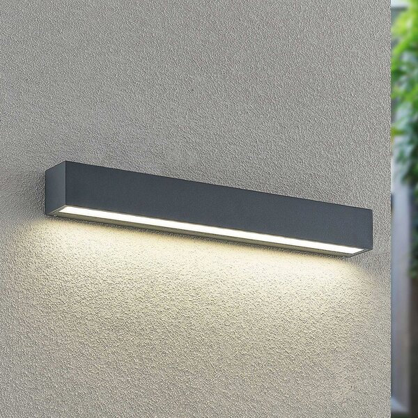 Arcchio LED απλίκα Lengo, 50 cm, 1 φως, ανθρακί, CCT, Μαύρο, Αλουμίνιο, σύγχρονο