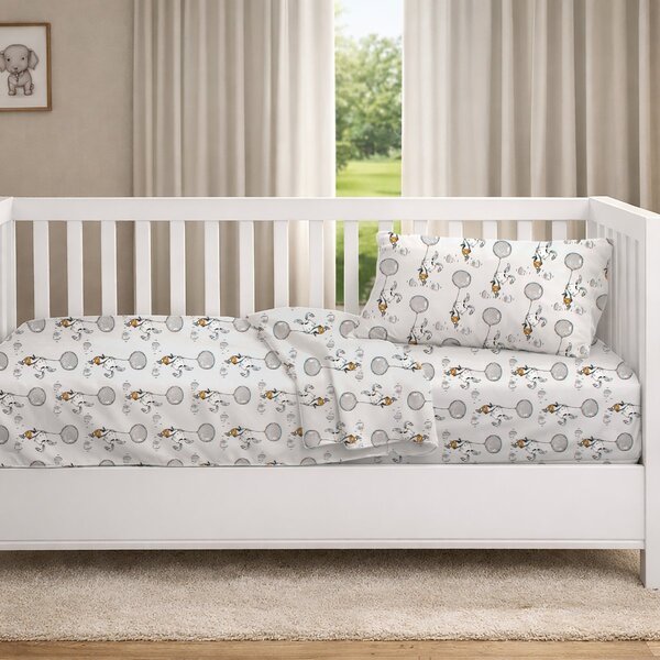 Σεντόνι Κούνιας Με Λάστιχο (70x140+15) Dimcol Floating Bunny 715 Grey