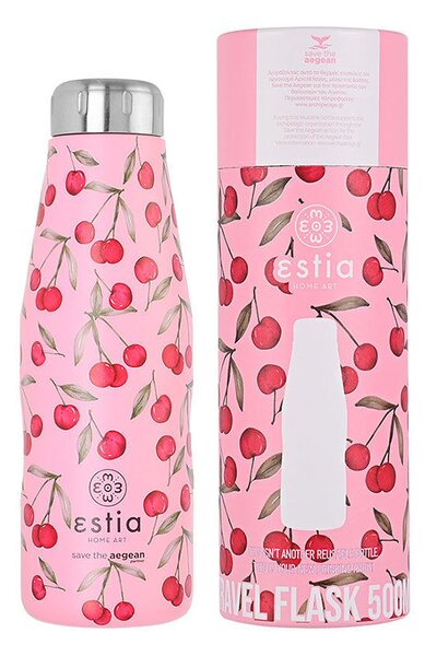 Μπουκάλι Θερμός Travel Flask Save the Aegean Cherry Rose 500ml