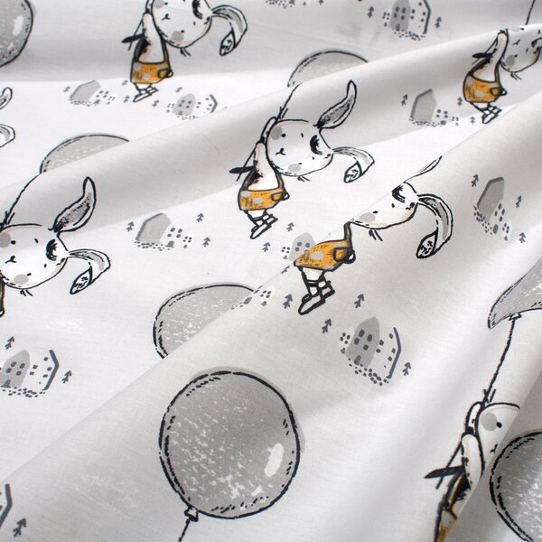 Σεντόνι Λίκνου (80x110) Dimcol Floating Bunny 715 Grey