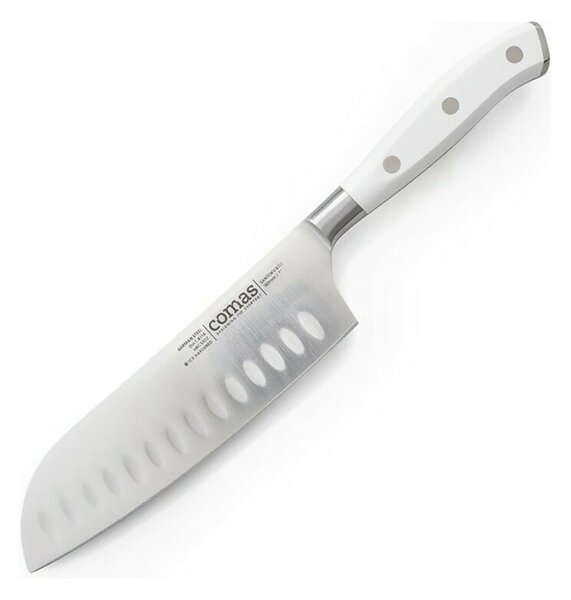 Μαχαίρι Santoku Επαγγελματικό Από Ανοξείδωτο Ατσάλι Marble Comas Λευκό 12.5cm