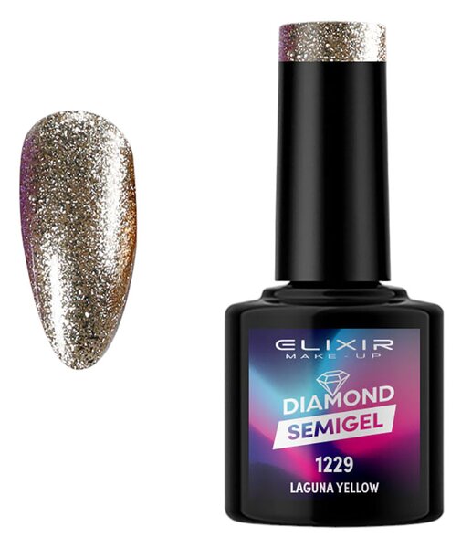 Ημιμόνιμο βερνίκι Laser Diamond #1229 (Laguna Yellow)8ml Elixir