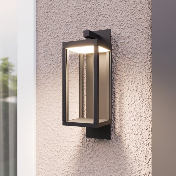 Lucande LED φωτιστικό τοίχου Ferdinand, σετ 3 τεμαχίων, γκρι, 38 cm, Γκρι, Γυαλί, σύγχρονο, Φανάρι
