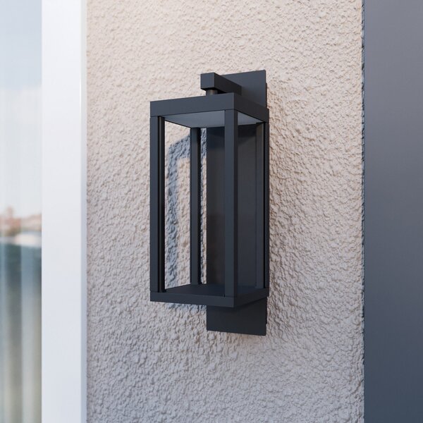 Lucande LED φωτιστικό τοίχου Ferdinand, σετ 3 τεμαχίων, γκρι, 38 cm, Γκρι, Γυαλί, σύγχρονο, Φανάρι