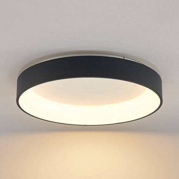 Arcchio Φωτιστικό οροφής LED Aleksi, Ø 60cm, μαύρο, μέταλλο, CCT, ρυθμιζόμενος, Μαύρο, Κουζίνα, Μέταλλο, σύγχρονο