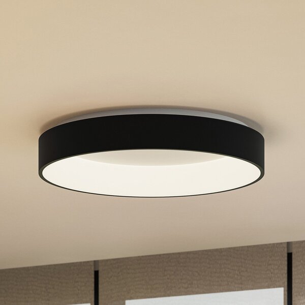 Arcchio Φωτιστικό οροφής LED Aleksi, Ø 60cm, μαύρο, μέταλλο, CCT, ρυθμιζόμενος, Μαύρο, Κουζίνα, Μέταλλο, σύγχρονο