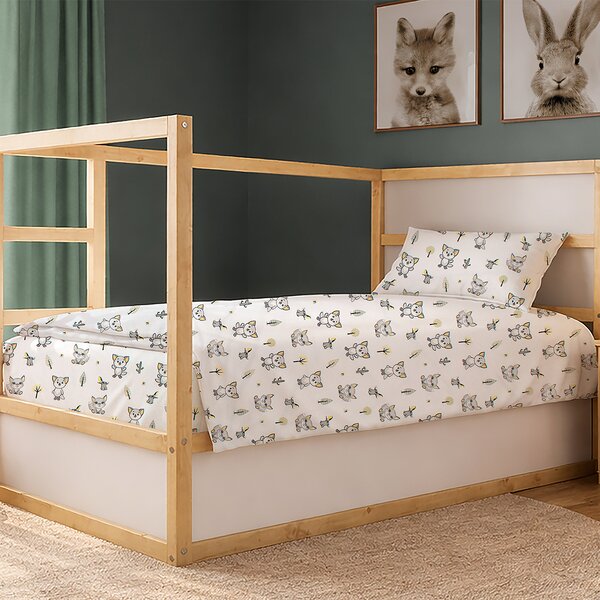 Πάπλωμα Μονό (160x240) Dimcol Baby Foxes 595 White - Grey