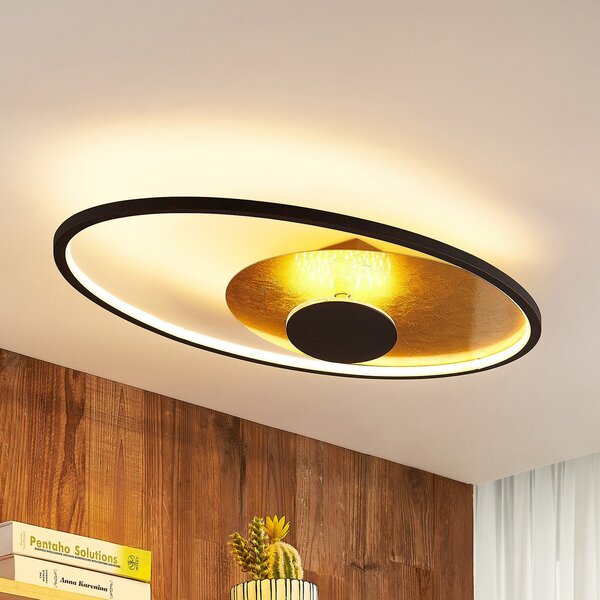 Lindby LED φωτιστικό οροφής Feival, 73 cm, σκουριά/χρυσό, dimmable, ρυθμιζόμενος, Καφέ / Σκουριάς, Σαλόνι / τραπεζαρία, Μέταλλο, σύγχρονο
