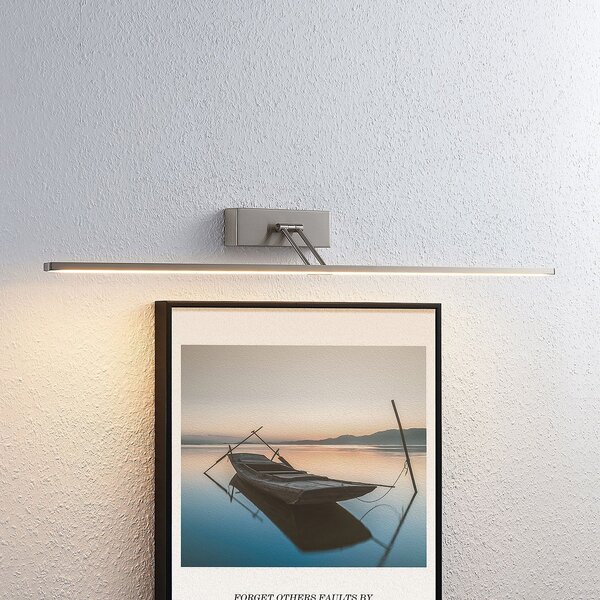 Lucande LED φωτιστικό εικόνας Thibaud, 84 cm, νικέλιο, αλουμίνιο, Γκρι, Σαλόνι / τραπεζαρία, Μέταλλο, σύγχρονο