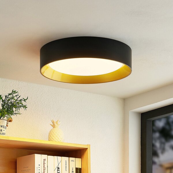 Lindby Φωτιστικό οροφής Kambia LED, 45 cm, Μαύρο, Σαλόνι / τραπεζαρία, Αλουμίνιο, σύγχρονο