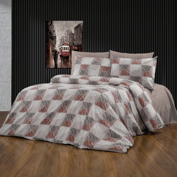 Παπλωματοθήκη Μονή (160x240) Dimcol Κλεοπάτρα 611 Red - Black