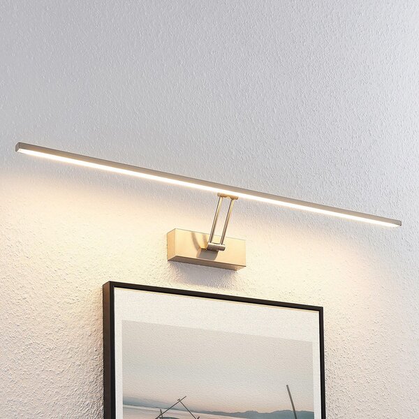 Lucande LED φωτιστικό εικόνας Thibaud, 84 cm, νικέλιο, αλουμίνιο, Γκρι, Σαλόνι / τραπεζαρία, Μέταλλο, σύγχρονο