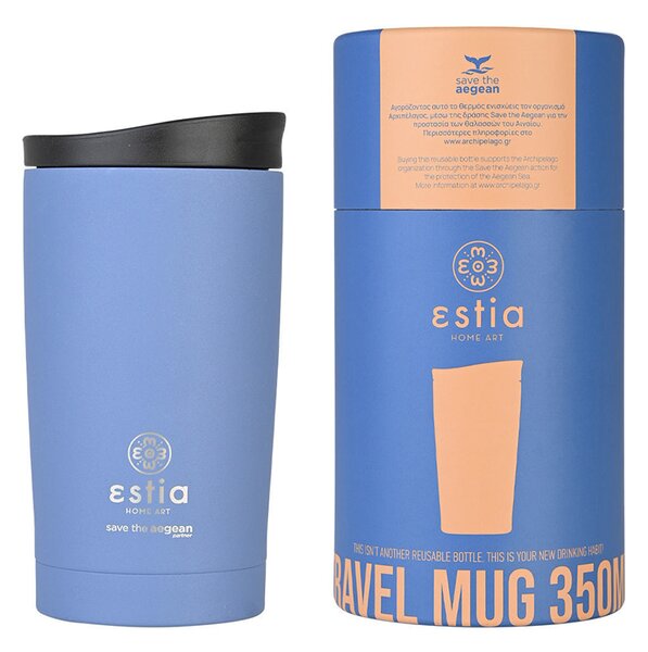 Θερμός Ποτήρι Travel Mug Save The Aegean Denim Blue 350ml