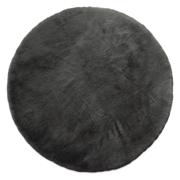 Γούνινο Στρογγυλό Χαλί (Φ160) New Plan Puffy FC7A Dark Grey