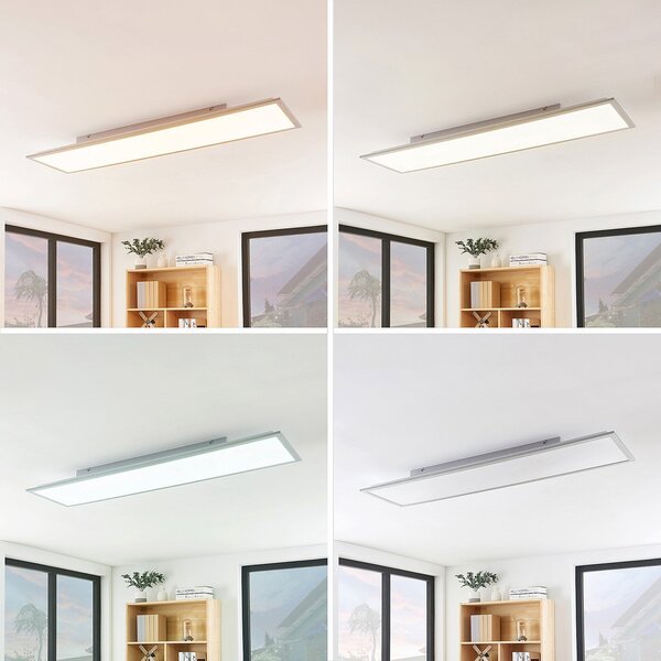 Lindby LED πάνελ Stenley, CCT, 120 cm x 30 cm, dimmable, ρυθμιζόμενος, Λευκό, Κουζίνα, Πλαστικό, σύγχρονο
