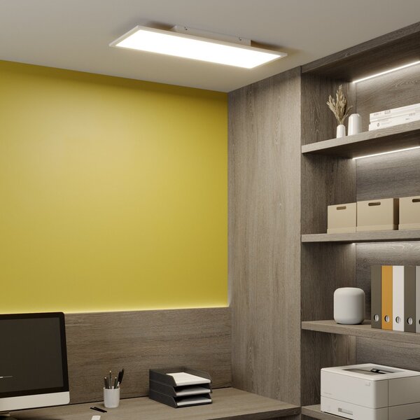 Lindby Luay LED πάνελ, 80 x 30 cm, λευκό, 3000-6000K, ρυθμιζόμενος, Λευκό, Κουζίνα, Πλαστικό, σύγχρονο