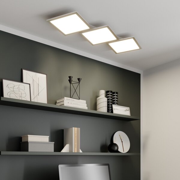 Lucande LED φωτιστικό οροφής Ilira, 3-φωτός, ασημί, CCT, dimmable, ρυθμιζόμενος, Μεταλλικό, Κουζίνα, Αλουμίνιο, σύγχρονο