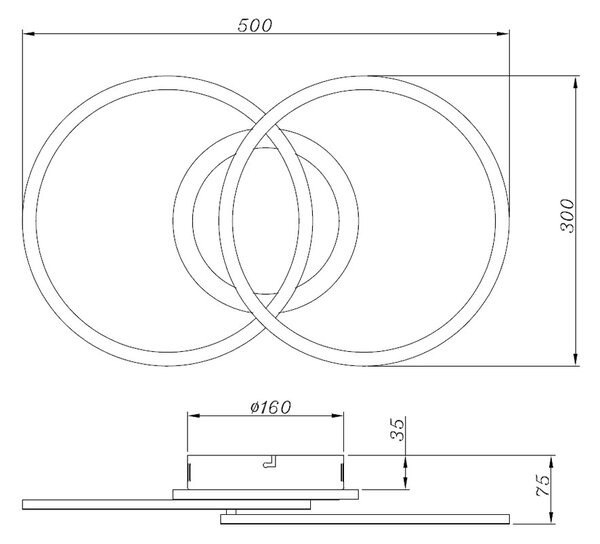 Φωτιστικό Πλαφονιέρα LED Dimmable RL Venida Black R62783132